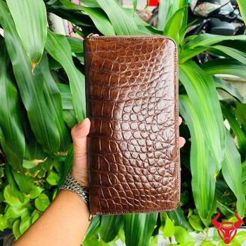 Ví Cầm Tay 1 Khuôn Lồi Da Bụng Cá Sấu BUA8