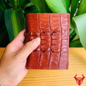 Ví Da Đuôi Cá Sấu Form Đứng VJA2 Màu Nâu Đỏ