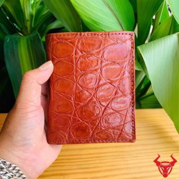 Ví Form Đứng Da Cá Sấu VJA8 Màu Nâu Đỏ Sáng