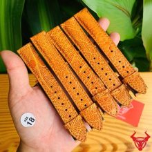 Dây đồng hồ da đà điểu vàng bò cao cấp.