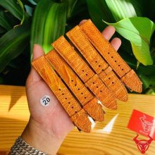 Dây đồng hồ da chân đà điểu size 20mm màu vàng bò.