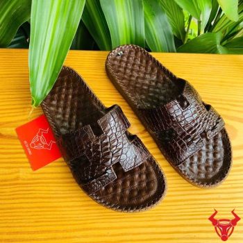 Dép Chữ H Da Gai Tay Cá Sấu Đế Cao Su Cao Cấp