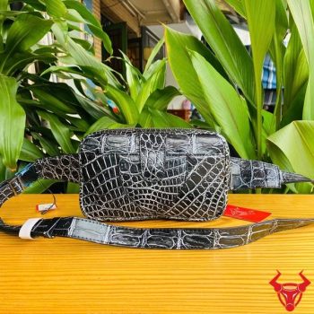 Túi Đeo Bụng Da Cá Sấu TTL06 Màu Đen