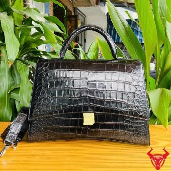 Túi Xách Nữ Da Cá Sấu Cao Cấp Size Lớn TTL07 Màu Đen