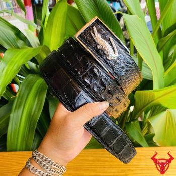 Thắt Lưng Da Cá Sấu Gù Lưng Bản 4cm TSK122 Khóa Kim Thép Cao Cấp