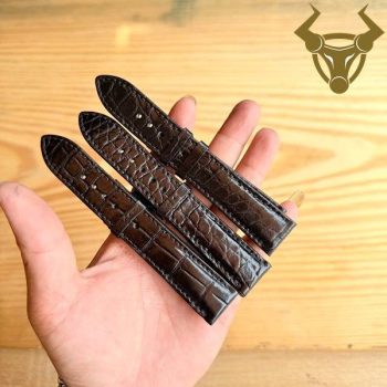 Dây Đồng Hồ Size 20 Da Cá Sấu Màu Đen