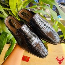 Giày sục da bụng cá sấu GDA8 mẫu trơn cao cấp