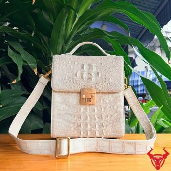 Túi Xách Đeo Chéo Nam Da Gù Cá Sấu Bạch Tạng TICA4-A