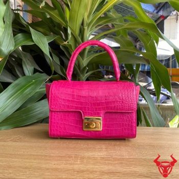 Túi Xách Nữ Da Bụng Cá Sấu TYC06 Màu Hồng Thanh Lịch