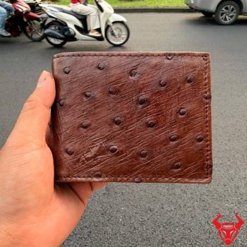 Ví Nam Form Ngang 2 Mặt Da Bụng Đà Điểu VCD3 Màu Nâu