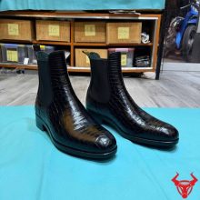 Giày Chelsea boot da bụng cá sấu GEA8 cao cấp sang trọng