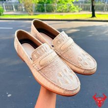 Giày lười doanh nhân da cá sấu gù dưới cao cấp