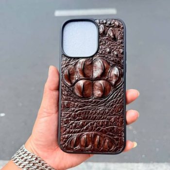 Ốp Lưng Da Cá Sấu Gù Lưng Iphone 14 Pro Max EYA4 Màu Nâu Đất