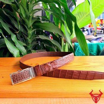 Thắt Lưng Dây Nối Da Cá Sấu Gù TLA4B1 Màu Nâu