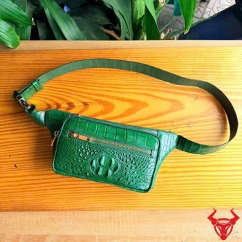 Túi Bao Tử Nhỏ Gọn Da Cá Sấu Gù TTAA4 Màu Xanh Lá