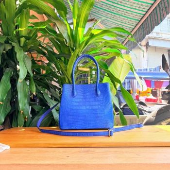 Túi Xách Tote Nữ Da Cá Sấu Cao Cấp HM-2 Màu Xanh Dương
