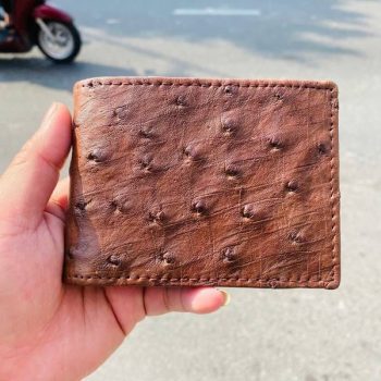 Ví Mini Nam 2 Mặt Da Bụng Đà Điểu VGD3 Màu Nâu