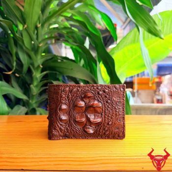 Ví Nam Da Cá Sấu – Da 8 Gù Độc Đáo VCAA11 Màu Nâu Đất
