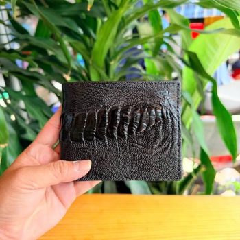 Ví Nam Da Đà Điểu Vảy Chân – 2 Mặt Da VCD1 Màu Đen