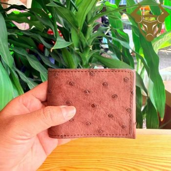 Ví Sen Full 2 Mặt Da Đà Điểu VUD3 Màu Nâu