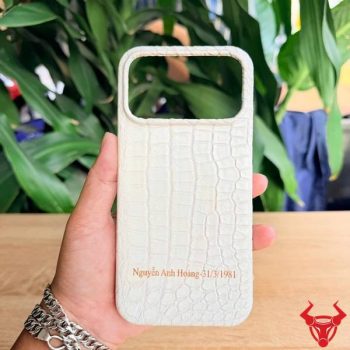 Ốp Lưng Iphone 17 Pro Max Da Cá Sấu Full Viền ELAA8 – Khắc Tên Theo Yêu Cầu