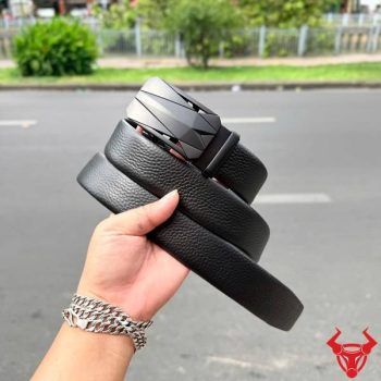 Thắt Lưng Nam Da Bò Hạt TLRN14 Khóa Ray Trượt Tự Động