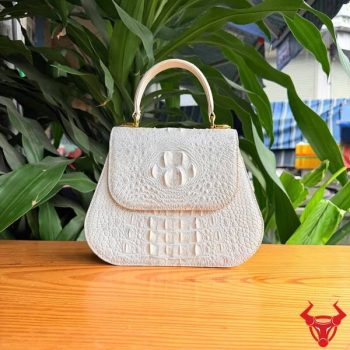 Túi Xách Nữ Đeo Chéo Da Cá Sấu Gù TALA4 Màu Bạch Tạng