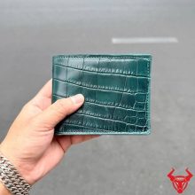 Ví nam da cá sấu Thái Lan màu xanh đen thiết kế cao cấp sang trọng