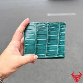 Ví Nam Da Cá Sấu Thái Lan VBA8-TL Màu Xanh Xám