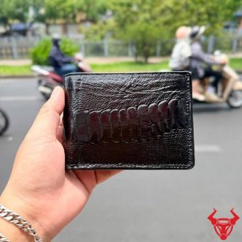 Ví Nam Da Chân Đà Điểu – 2 Mặt Da – Sơn Cạnh VCAD1 Màu Đen