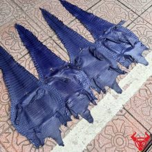 Da bụng cá sấu màu xanh navy Size 3 lớn với vân tự nhiên đều, ít sẹo và chất lượng cao.