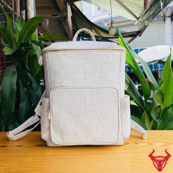 Balo Du Lịch Da Cá Sấu Bụng DLAA8 Màu Bạch Tạng Đẳng Cấp Khác Biệt