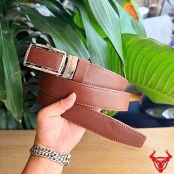 Thắt Lưng Nam Da Bò Sáp Full Grain Khóa Tự Động TLK54 Màu Nâu