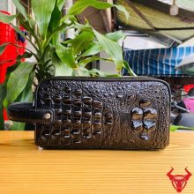 Clutch da gù lưng cá sấu CGA4 màu đen với đường gù tự nhiên nổi bật.