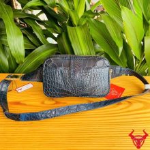 Túi đeo bụng da cá sấu TTL06 màu xanh Navy phong cách cá tính.
