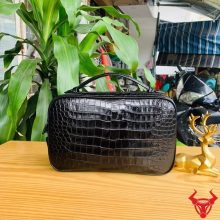 Túi Clutch Golf xách tay da bụng cá sấu CJA8 màu đen sang trọng cao cấp.