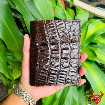 Ví Nam Form Đứng Da Gai Lưng Cá Sấu VJA1 Màu Đen
