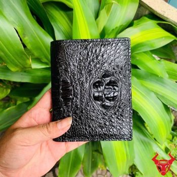 Ví Nam Form Đứng Da Cá Sấu Nguyên Con Nhỏ VJA7 Màu Đen