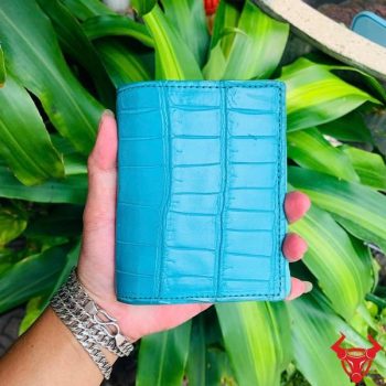 Ví Nam Form Đứng Da Bụng Cá Sấu VJA8 Màu Xanh Lam