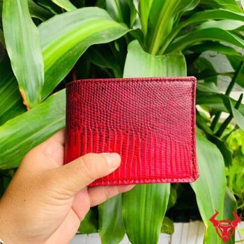 Ví Nam Mini Da Kỳ Đà Màu Đỏ Cam VFA18