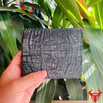 Ví Nam Da Chân Đà Điểu Wax 2 Mặt Da Trong Ngoài VCD4 Màu Xanh Lá