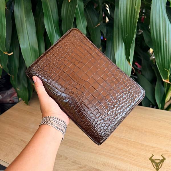Clutch cầm tay nam CKCA8 da bụng cá sấu cao cấp