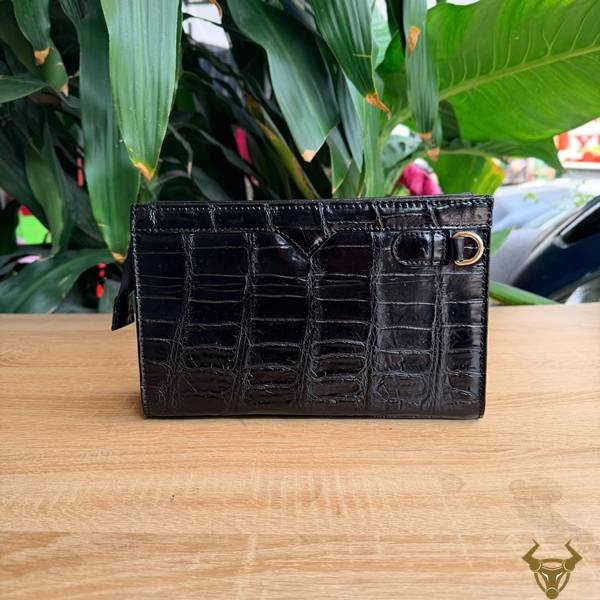 Clutch nam CKCA8 làm từ da bụng cá sấu Thái Lan thật