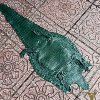 Da Cá Sấu Nguyên Tấm Xanh Lá Size 4 Nhỏ Chất Liệu Đẳng Cấp