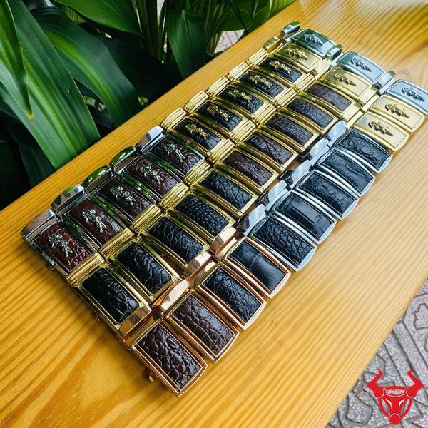 Mặt Khóa Thắt Lưng Cá Sấu Bản Rộng Sang Trọng Mặt khóa thắt lưng da cá sấu phong cách nam tính