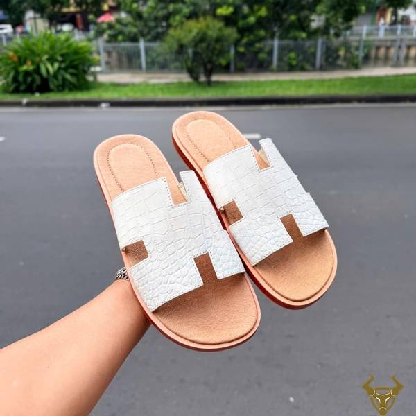 Dép Nam Chữ H Da Cá Sấu DJA8-A Đóng Thủ Công Dép nam da cá sấu chữ H đế Vibram DJA8-A thời trang cao cấp