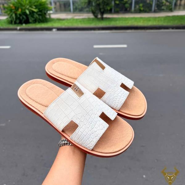 Dép Nam Da Cá Sấu DJA8-A Chữ H Đế Vibram Thời Trang Dép nam DJA8-A da cá sấu chữ H đế Vibram phong cách trẻ trung