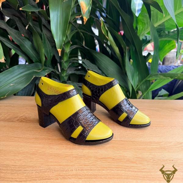 Dép Sandal Cao Gót Da Cá Sấu DJEA8 Thiết Kế Sang Trọng Dép sandal da cá sấu DJEA8 cao gót sang trọng