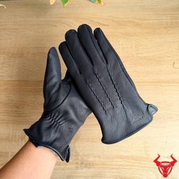 Găng Tay Nam Da Dê GT50-B Kiểu Gân Nổi Cao Cấp Lót Lông Giữ Nhiệt