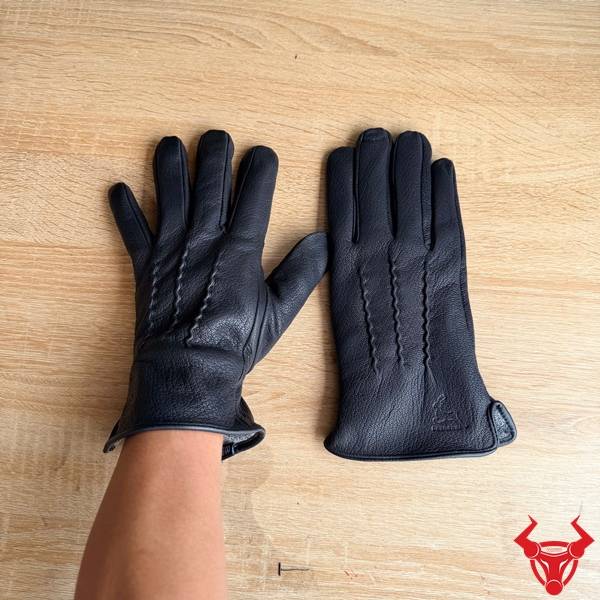 Găng tay nam da dê GT50-B gân nổi lót lông cao cấp